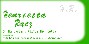 henrietta racz business card